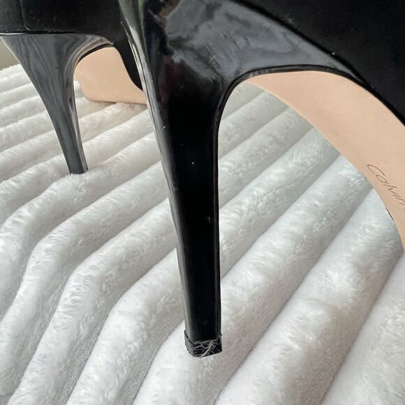 Calvin Klein Nastassia Suede Leather D'orsay Cutout Peep Toe Bootie Heels US 10 - Picture 10 of 15